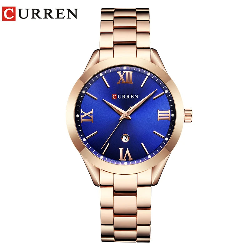 Reloj CURREN Mujer Elegante Acero Inoxidable Estilo Business