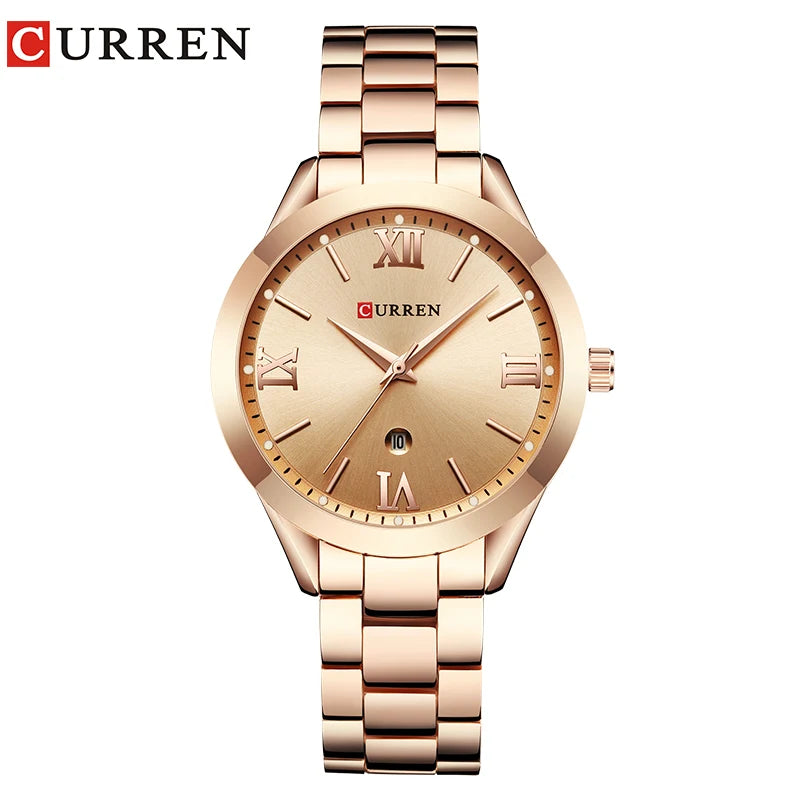 Reloj CURREN Mujer Elegante Acero Inoxidable Estilo Business