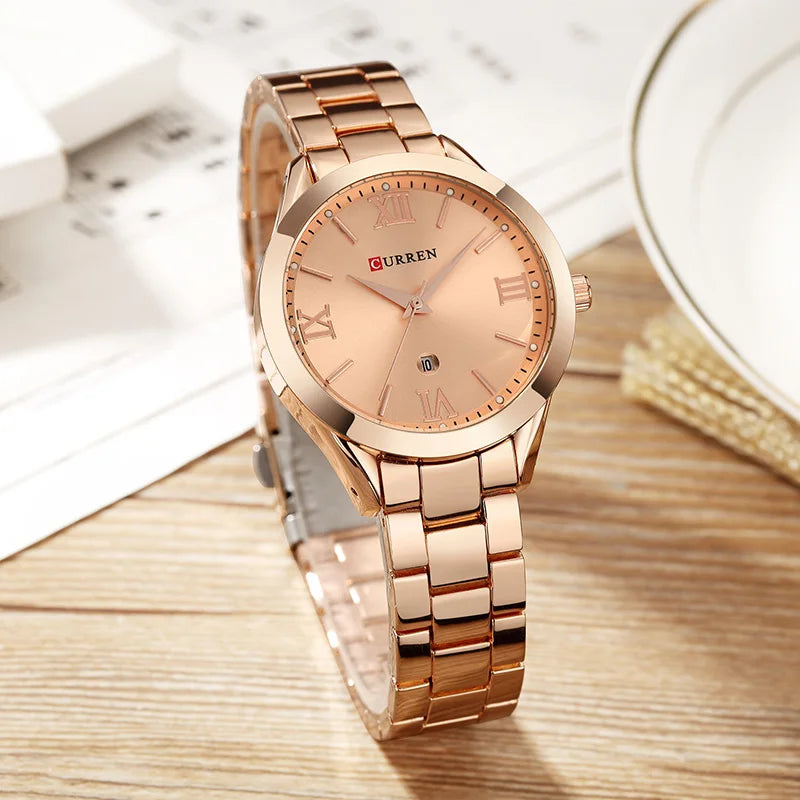 Reloj CURREN Mujer Elegante Acero Inoxidable Estilo Business
