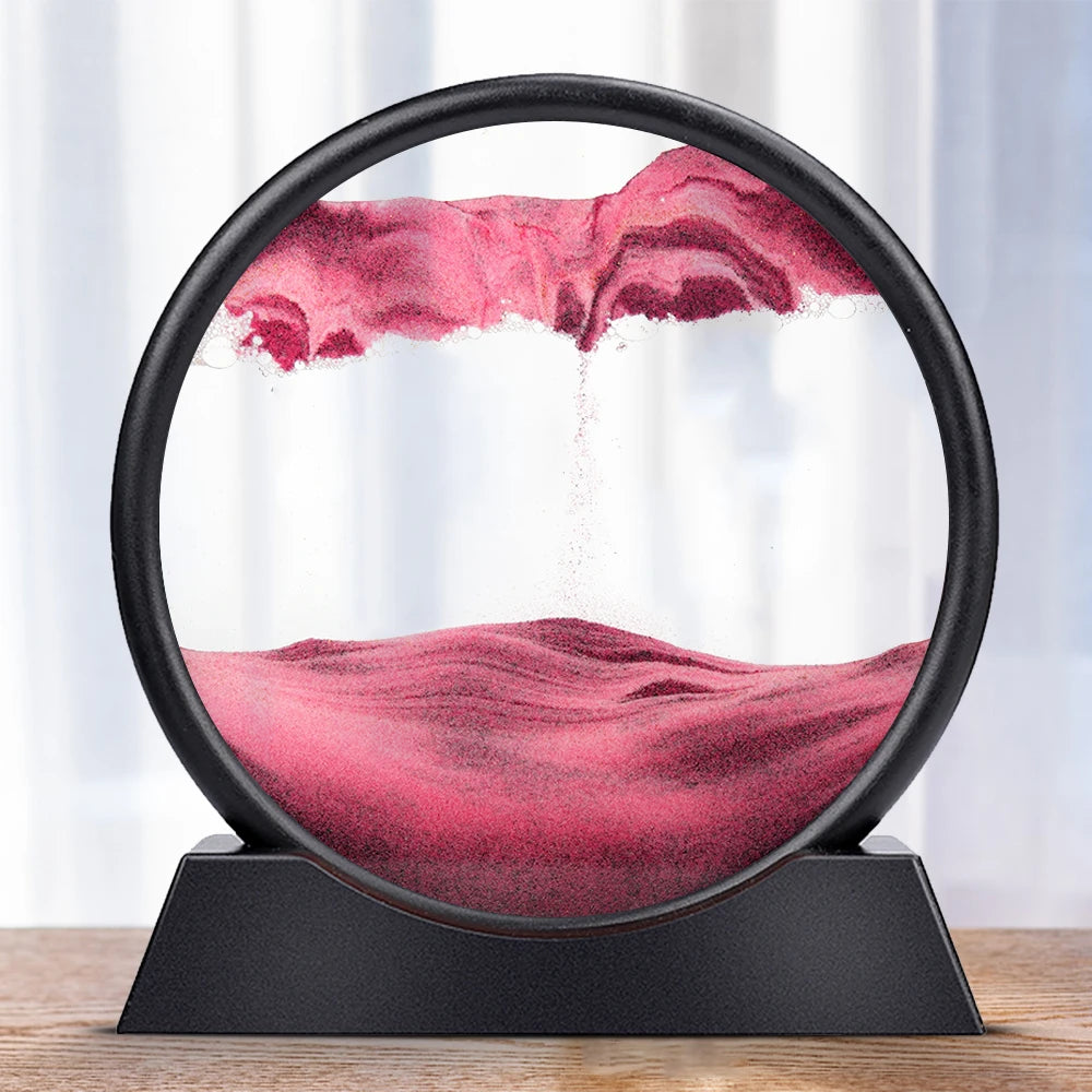 🌊 Cuadro de Arena en Movimiento 3D de Vidrio | Decoración Relajante Tipo Reloj de Arena para Hogar Moderno