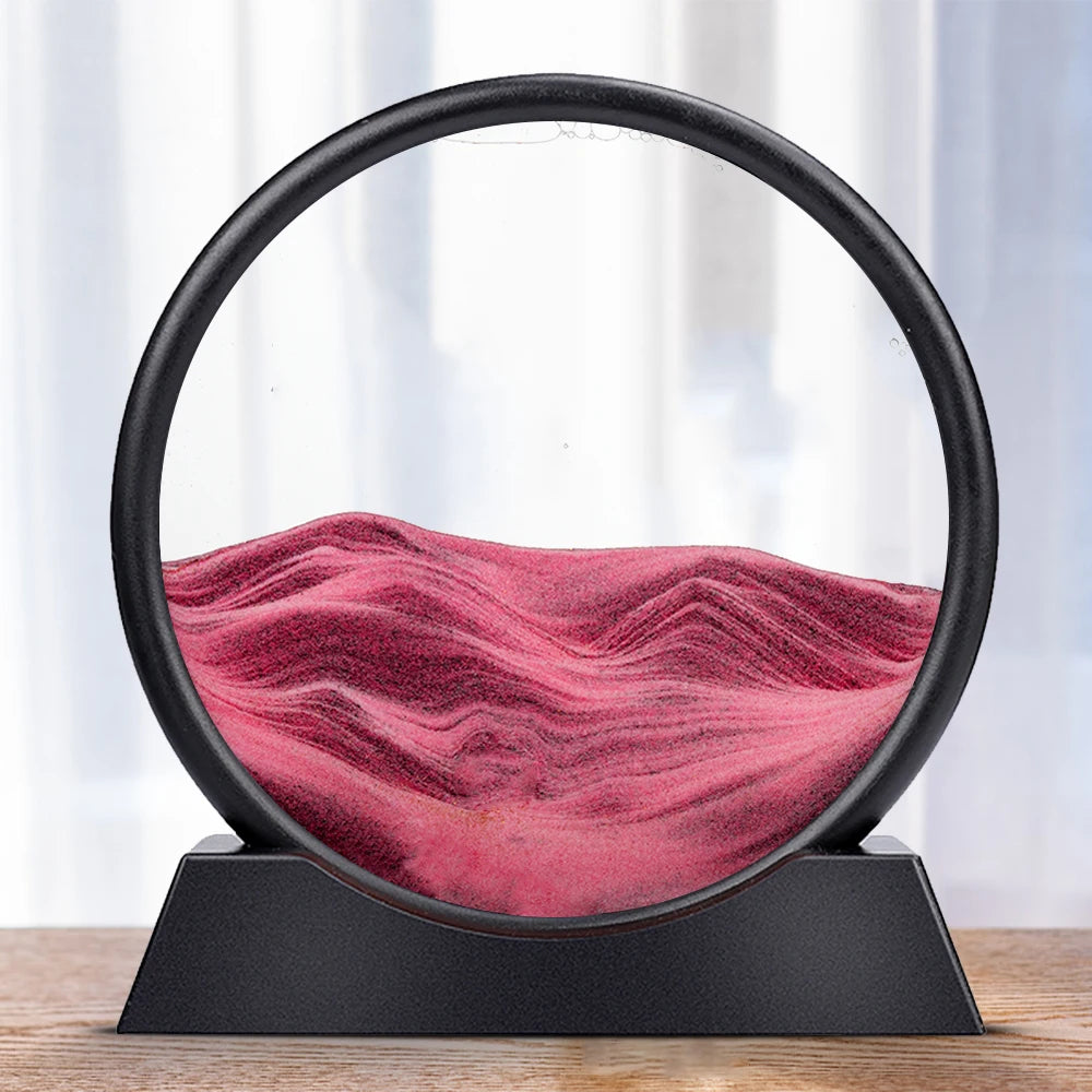 🌊 Cuadro de Arena en Movimiento 3D de Vidrio | Decoración Relajante Tipo Reloj de Arena para Hogar Moderno
