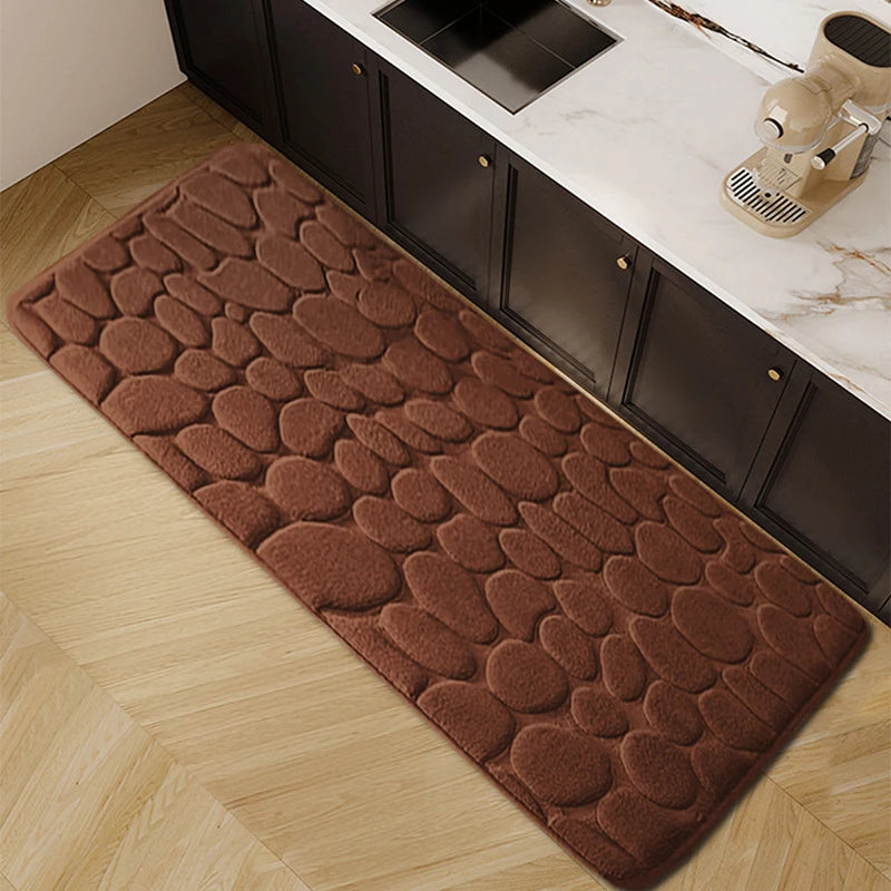 🏡 Tapete de Cocina Antideslizante Suave Diseño Piedra | Alfombra Absorbente Lavable para Hogar