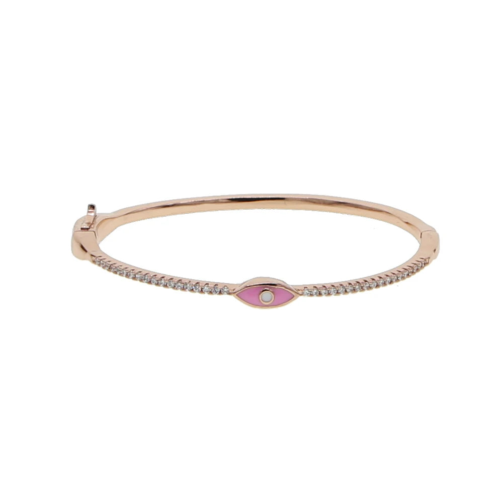 Pulsera Mujer Ojo Turco Oro Rosa Estilo Boho de la Suerte