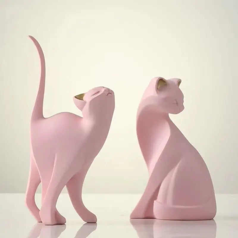 🐱 Figura Decorativa de Pareja de Gatos en Resina | Escultura Romántica para Hogar y Regalo Especial