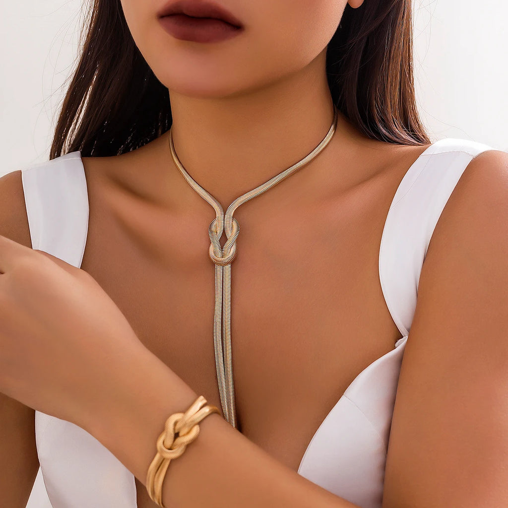 Set Collar y Pulsera Snake Chain 2PCS para Mujer – Joyería Sexy Y2K Vintage Elegante y Moderna