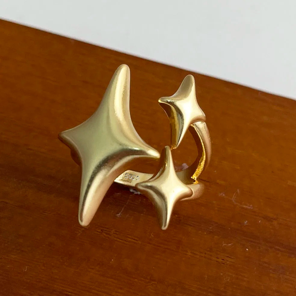 Anillo de Plata 925 Ajustable para Mujer – Diseño Geométrico de Lujo y Brillo
