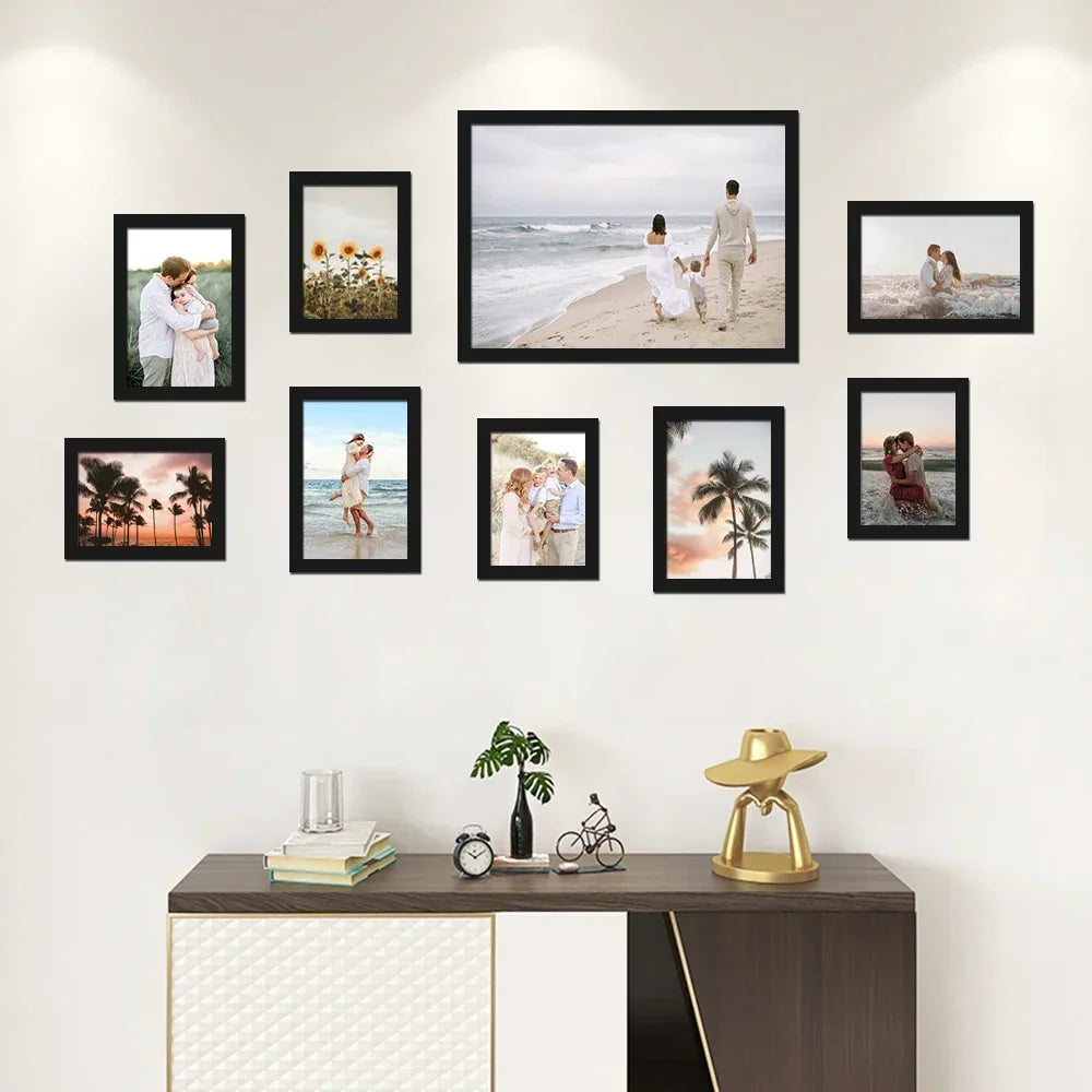 🖼️ Set de Marcos de Fotos Negros Minimalistas 5/7/9/14 Piezas | Decoración de Pared Estilo Nórdico para Hogar