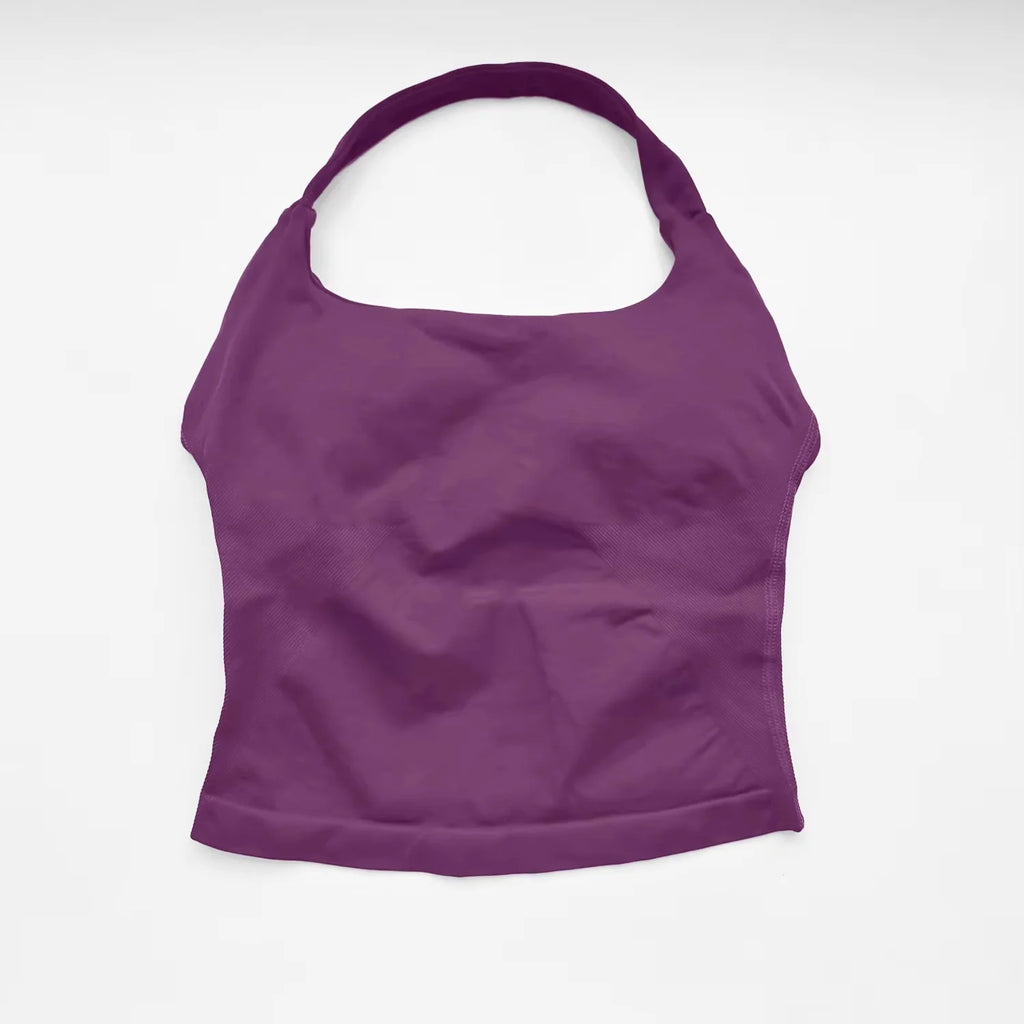 Top Deportivo Mujer Halter con Acolchado Extraíble – Yoga y Fitness