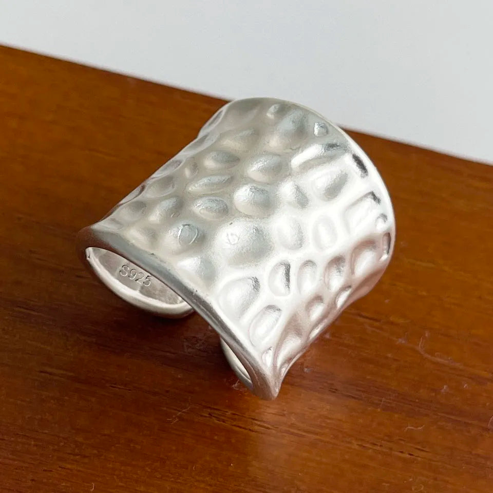 Anillo de Plata 925 Ajustable para Mujer – Diseño Geométrico de Lujo y Brillo