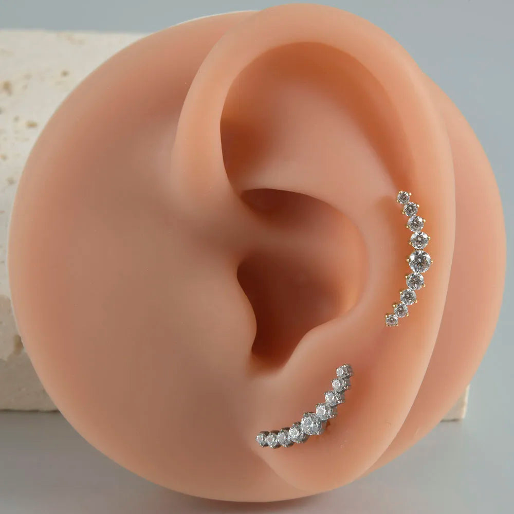Piercing Minimalista de Titanio G23 – Arete Floral Elegante para Oreja
