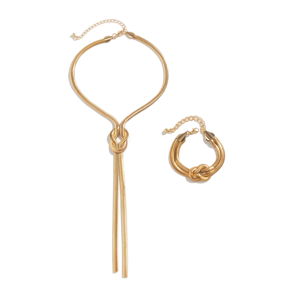 Set Collar y Pulsera Snake Chain 2PCS para Mujer – Joyería Sexy Y2K Vintage Elegante y Moderna