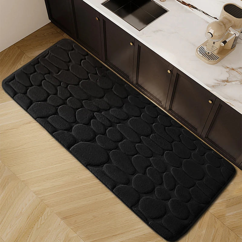 🏡 Tapete de Cocina Antideslizante Suave Diseño Piedra | Alfombra Absorbente Lavable para Hogar