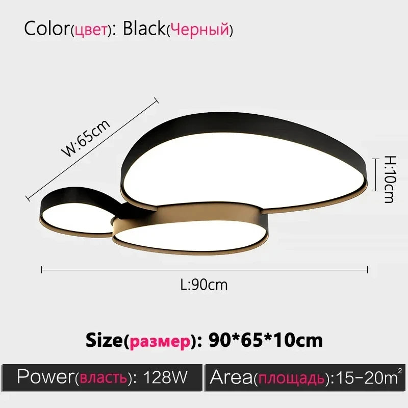 💡 Lámpara de Techo LED Moderna Nórdica Blanco y Negro | Iluminación para Sala y Dormitorio