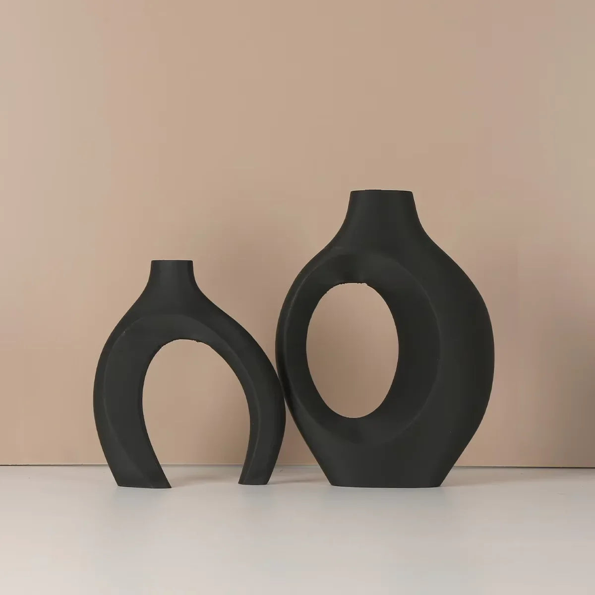 🌿 Set de 2 Jarrones Decorativos Estilo Nórdico Moderno | Jarrones Huecos para Decoración del Hogars