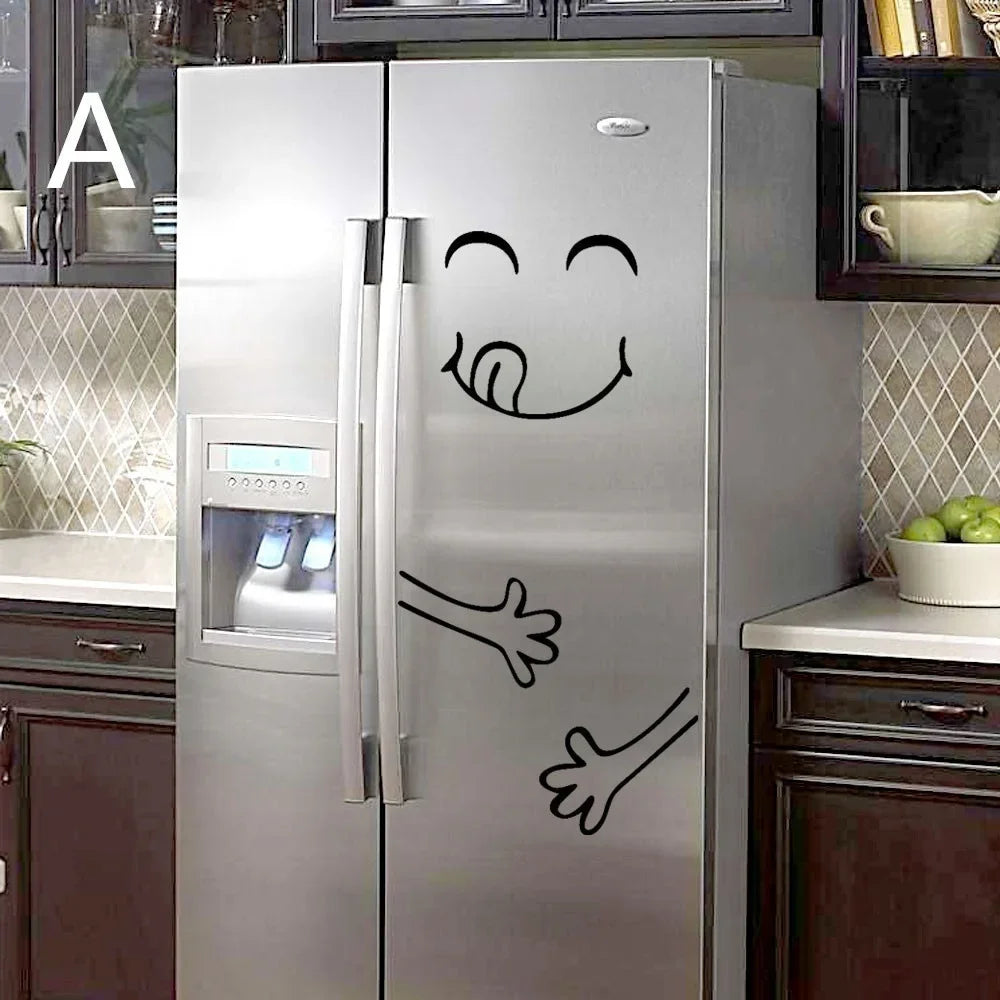 Sticker Cute para Nevera Carita Feliz | Vinilo Decorativo Creativo para Cocina y Refrigerador