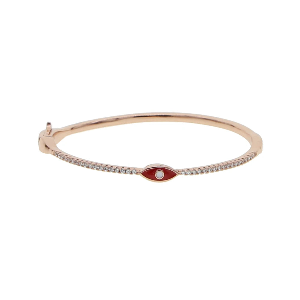 Pulsera Mujer Ojo Turco Oro Rosa Estilo Boho de la Suerte