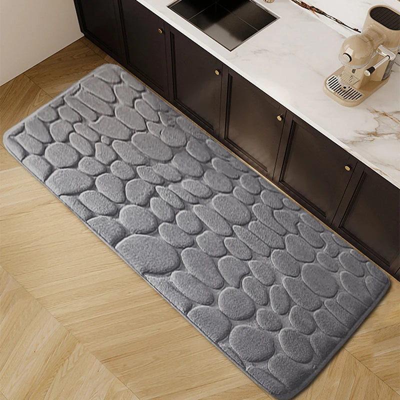 🏡 Tapete de Cocina Antideslizante Suave Diseño Piedra | Alfombra Absorbente Lavable para Hogar
