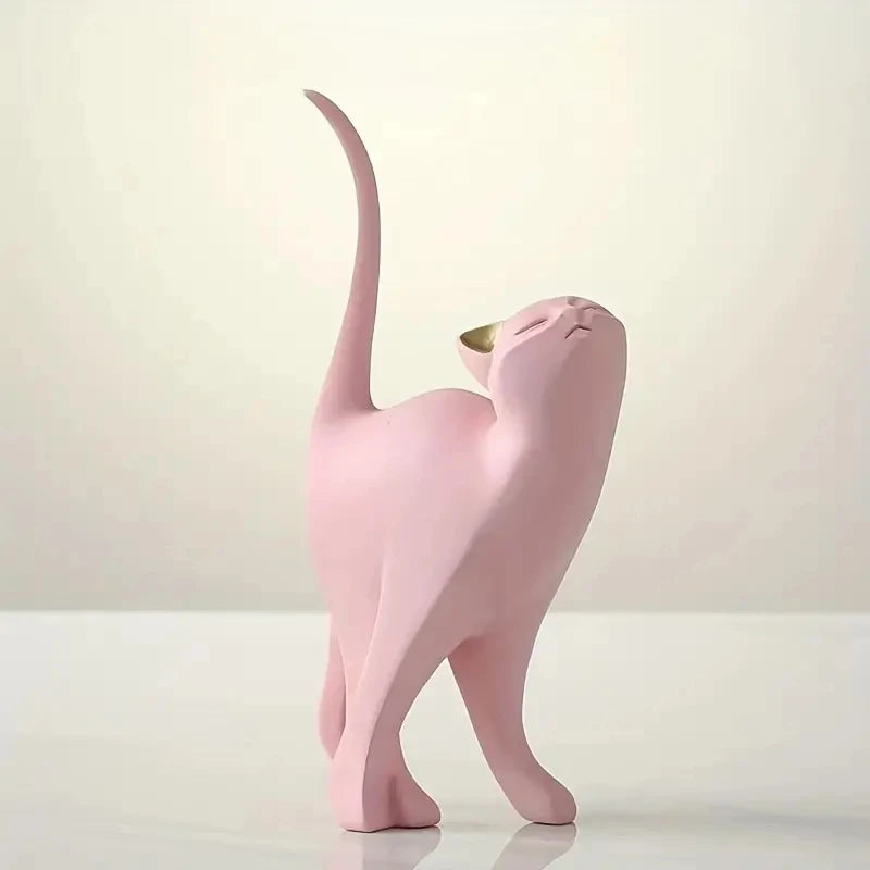 🐱 Figura Decorativa de Pareja de Gatos en Resina | Escultura Romántica para Hogar y Regalo Especial