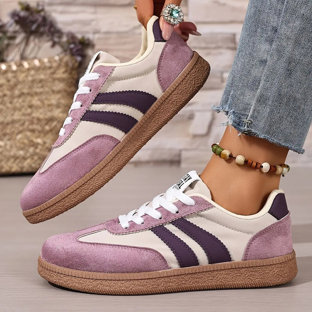 Tenis Mujer Deportivos con Cordones Transpirables y Diseño a Rayas