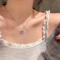 Collar de Mariposa Azul Brillante para Mujer