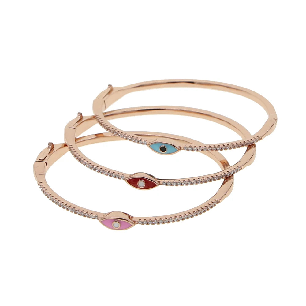 Pulsera Mujer Ojo Turco Oro Rosa Estilo Boho de la Suerte