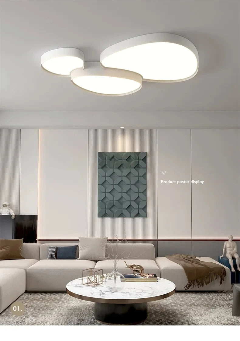 💡 Lámpara de Techo LED Moderna Nórdica Blanco y Negro | Iluminación para Sala y Dormitorio