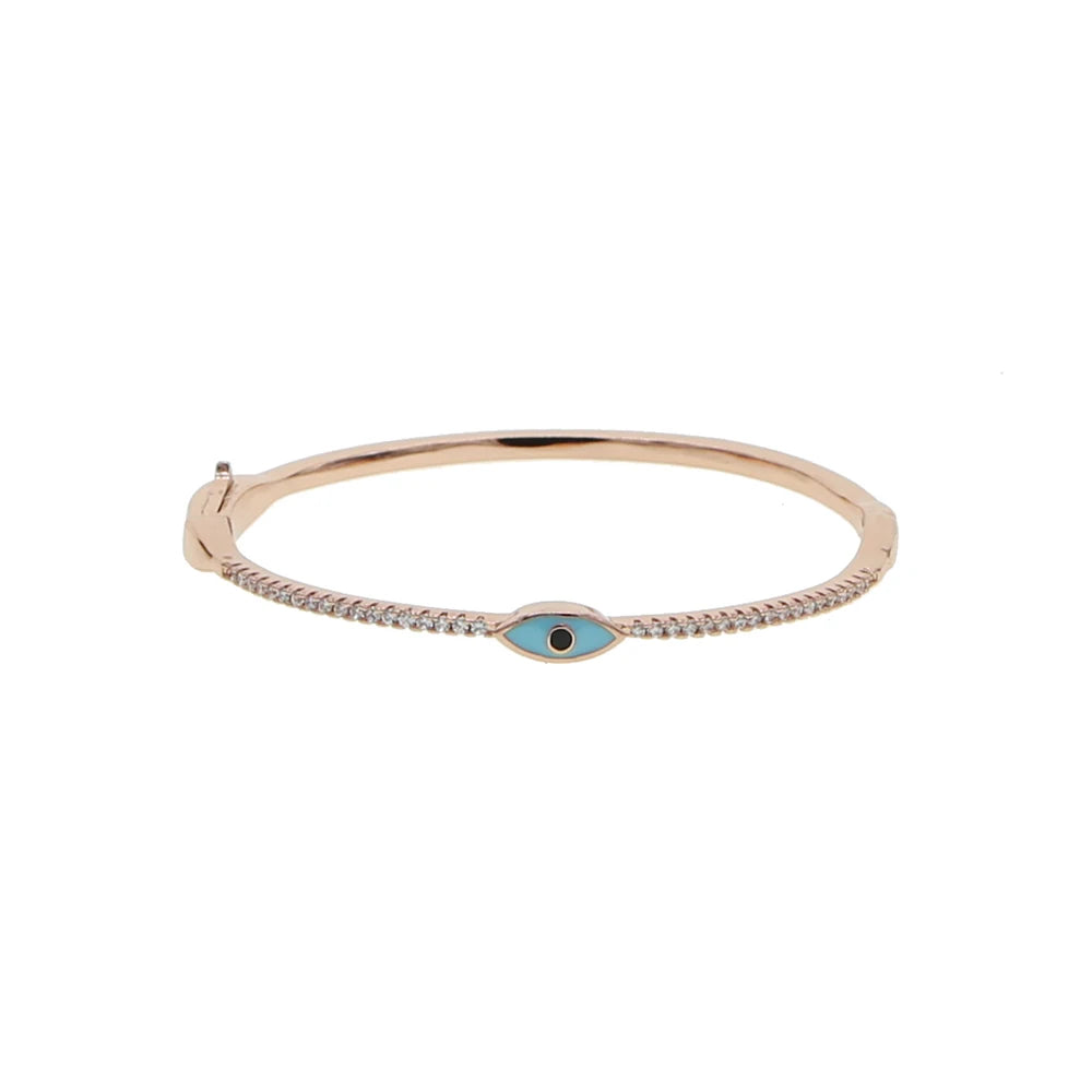 Pulsera Mujer Ojo Turco Oro Rosa Estilo Boho de la Suerte