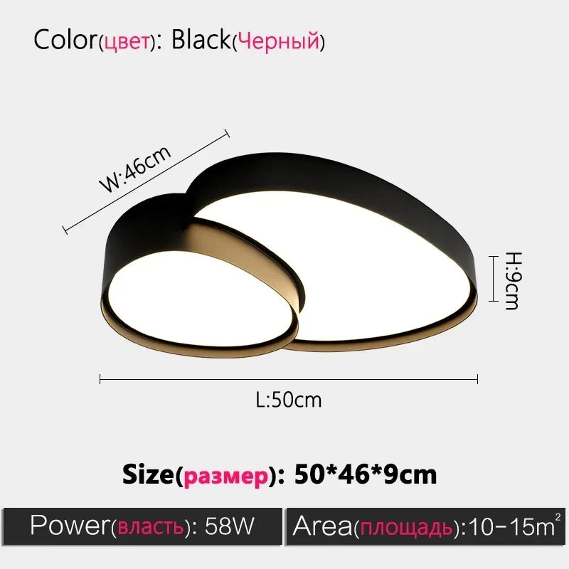 💡 Lámpara de Techo LED Moderna Nórdica Blanco y Negro | Iluminación para Sala y Dormitorio