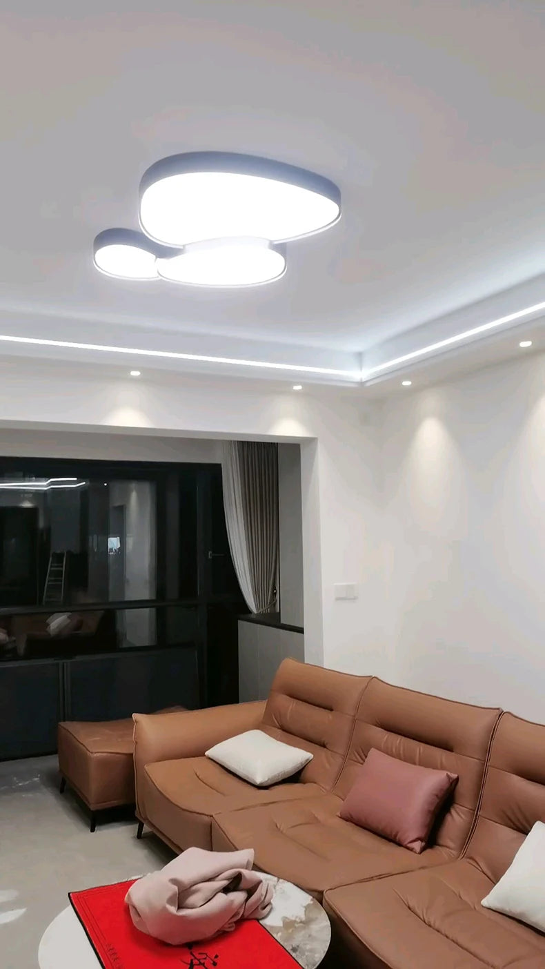 💡 Lámpara de Techo LED Moderna Nórdica Blanco y Negro | Iluminación para Sala y Dormitorio