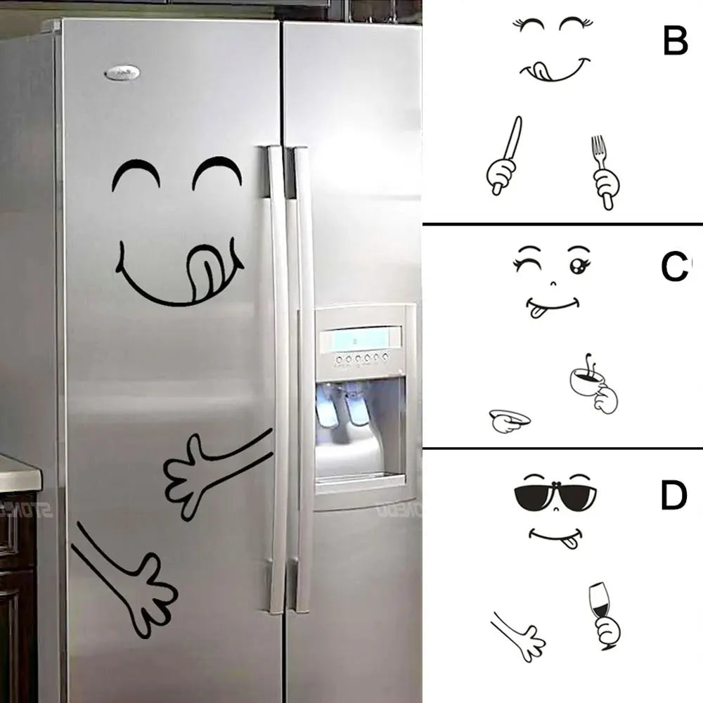 Sticker Cute para Nevera Carita Feliz | Vinilo Decorativo Creativo para Cocina y Refrigerador