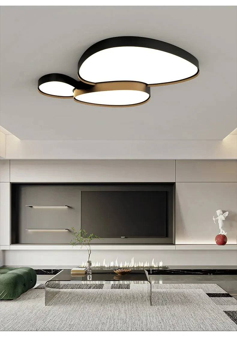 💡 Lámpara de Techo LED Moderna Nórdica Blanco y Negro | Iluminación para Sala y Dormitorio